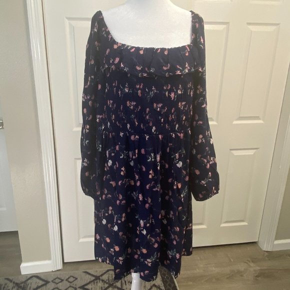 Lily Rose Square Neck Long Sleeve Skater Dress Juniors' Plus Size 2X 18-20 - Picture 3 of 12